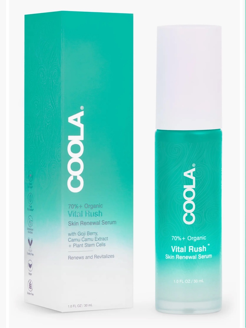 COOLA 70%+ Organic Vital Rush Skin Renewal Serum 1 oz / 30 mL – New in Box